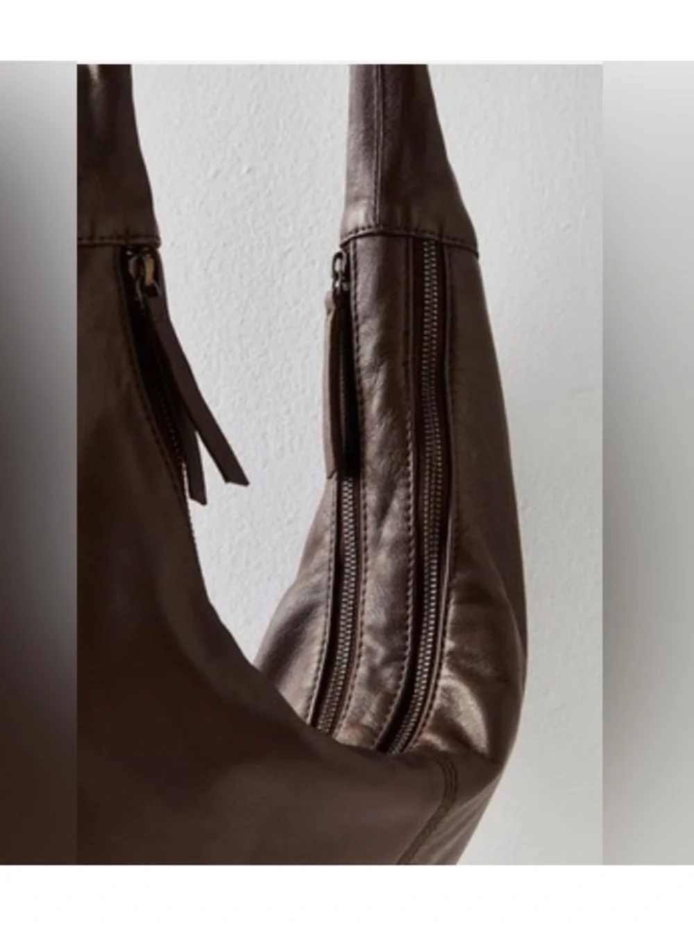 Free People Idle Hands Sling bag,Leather Crossbody Espresso Brown Adjustable New - Picture 14 of 15